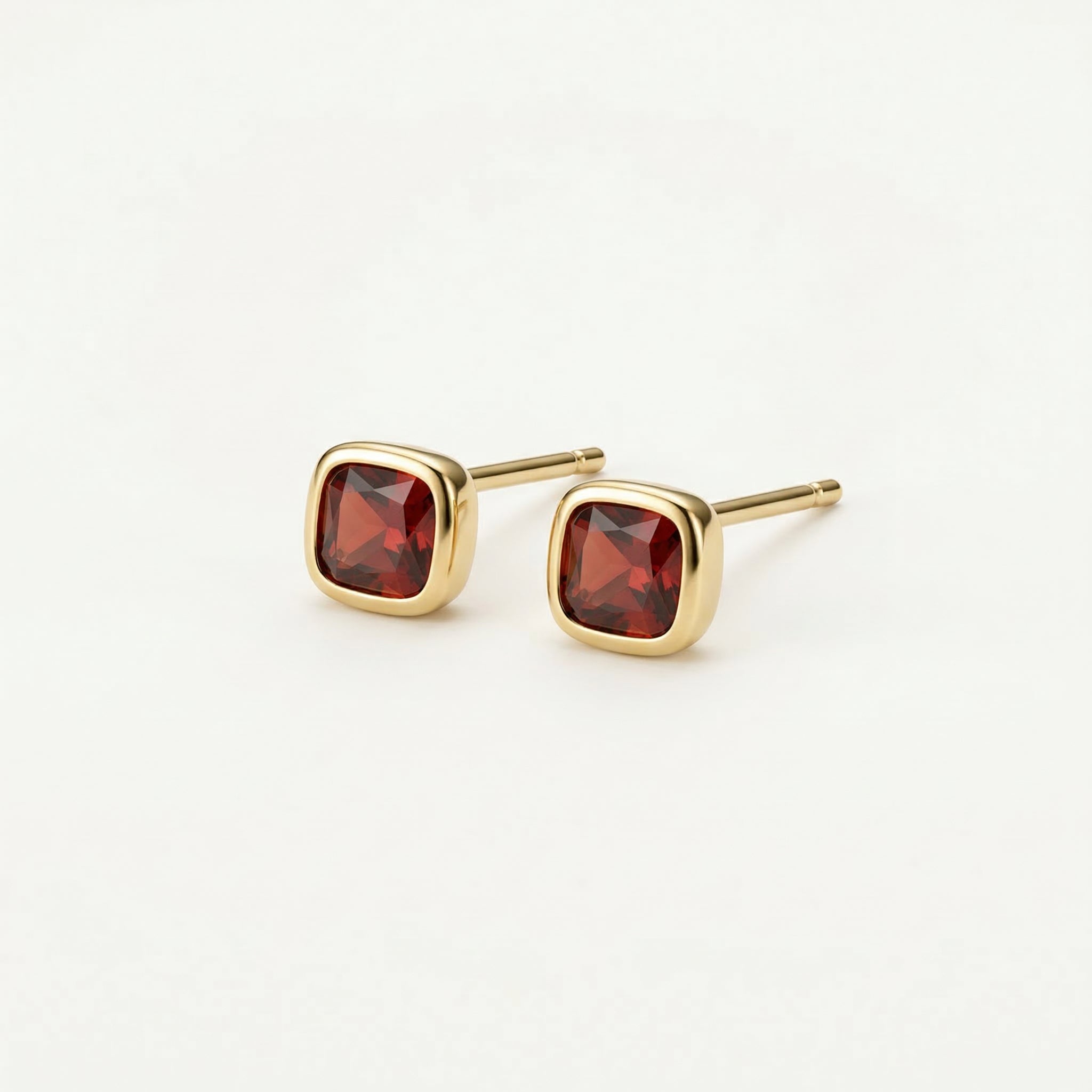 Gold-plated side view of stud earrings posts