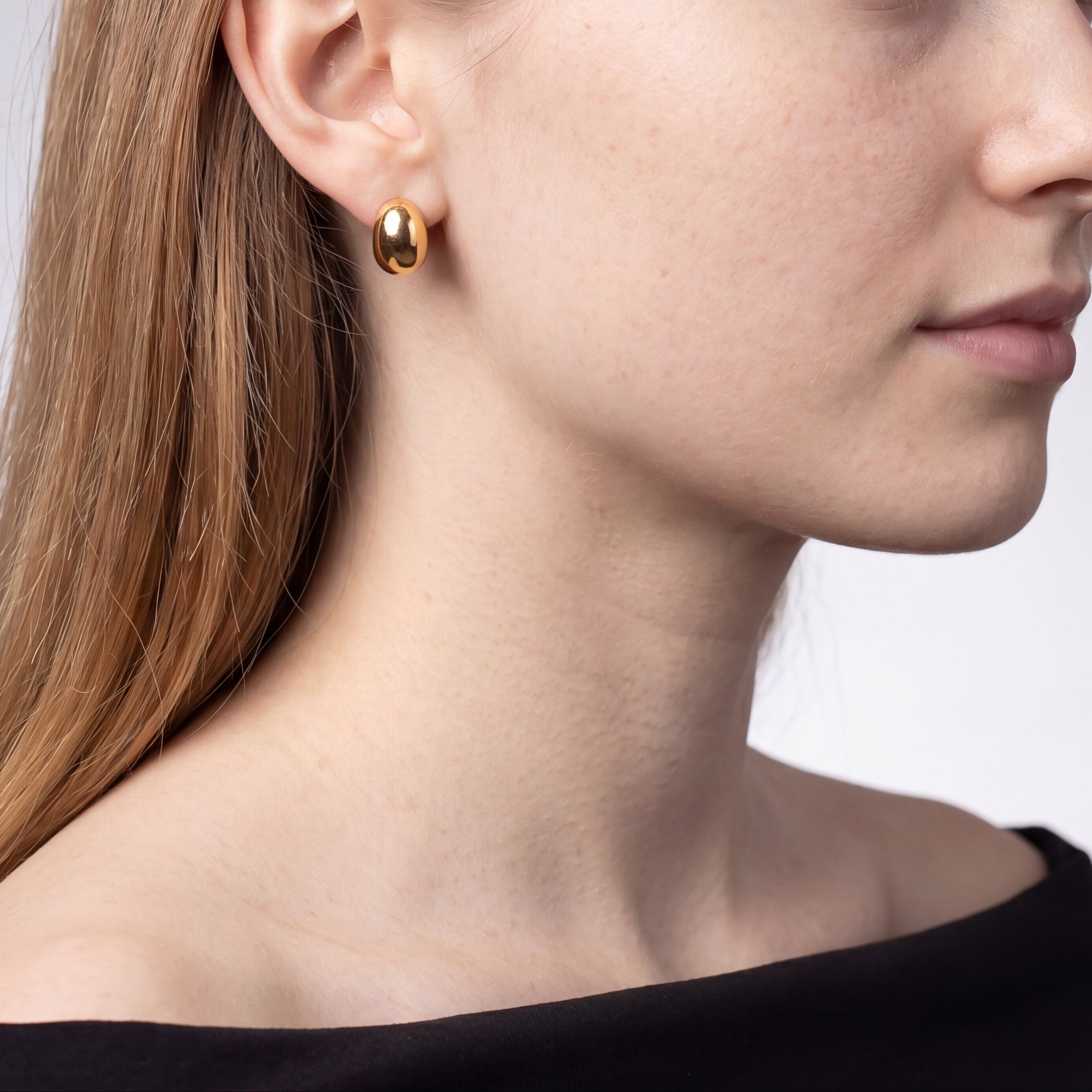 Bean Stud 14mm Guldbelagt