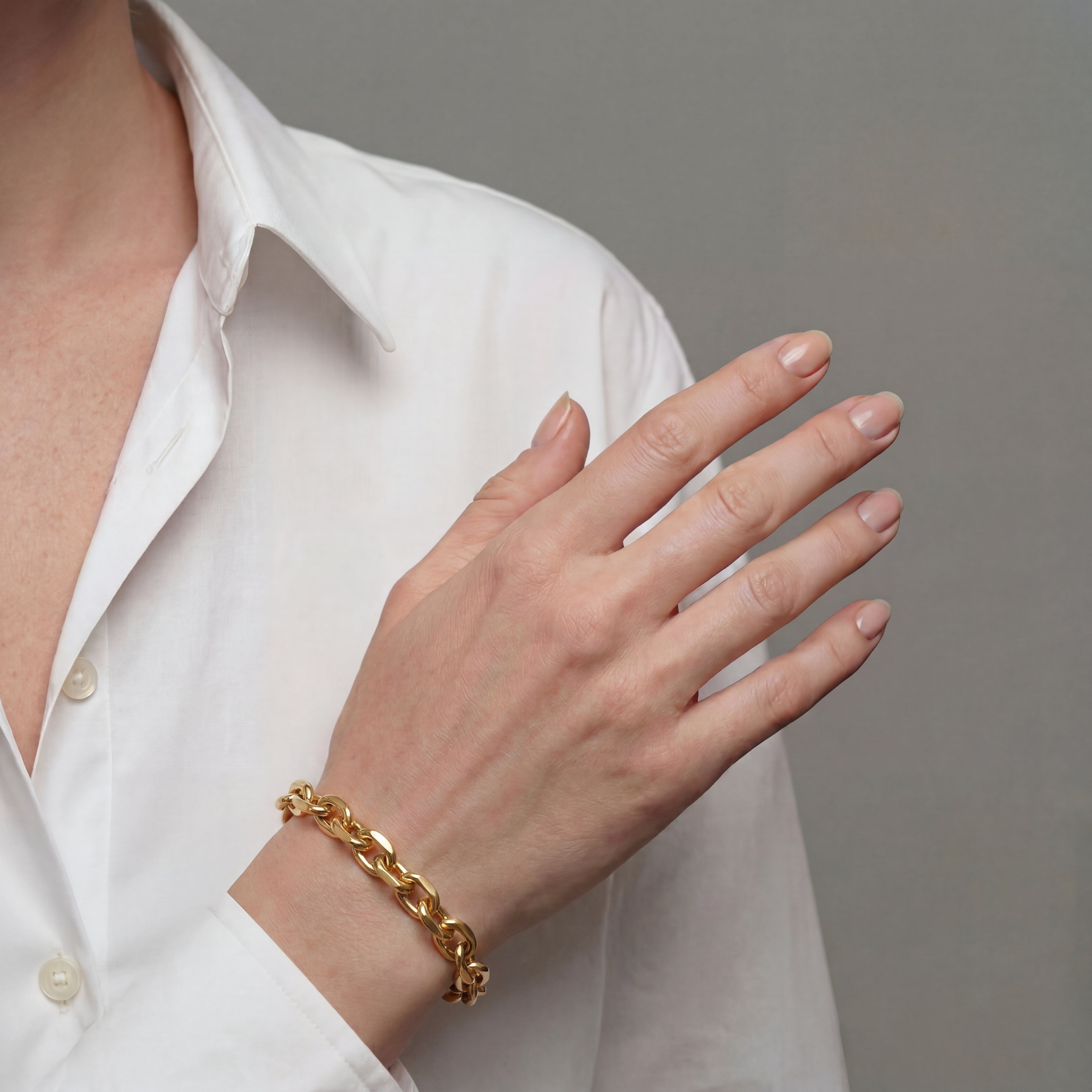 Chunky Cable Chain Armbånd Guldbelagt