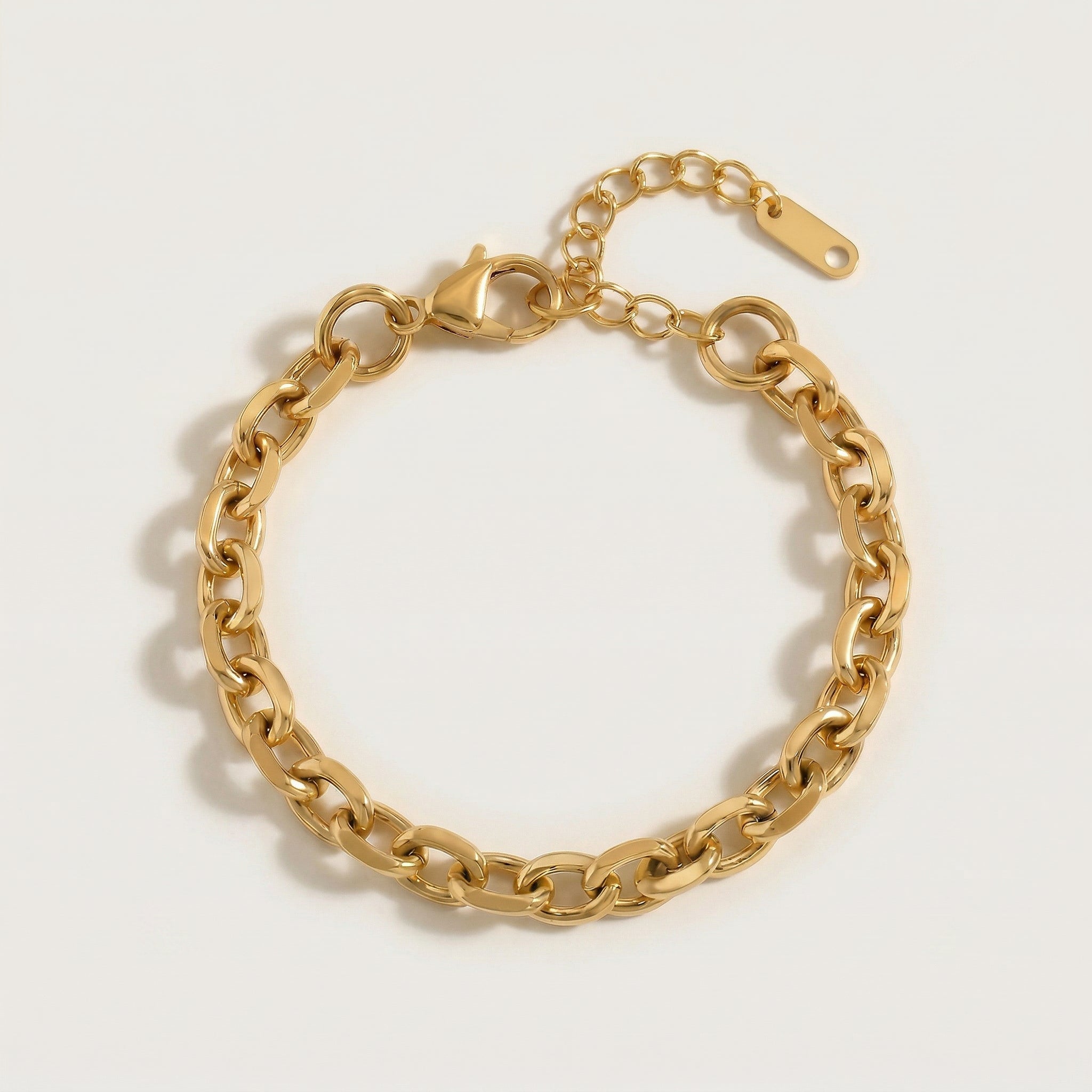 Chunky Cable Chain Armbånd Guldbelagt