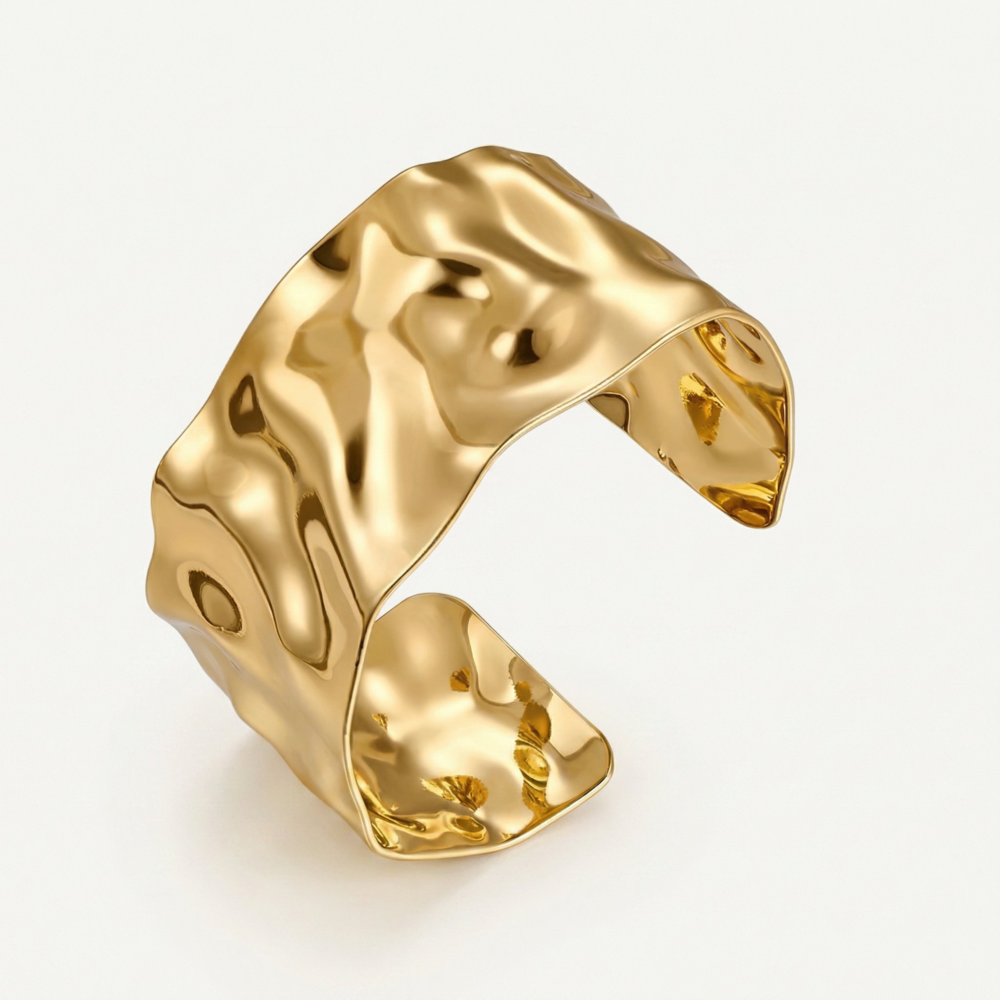 Chunky Molten Bangle Guldbelagt