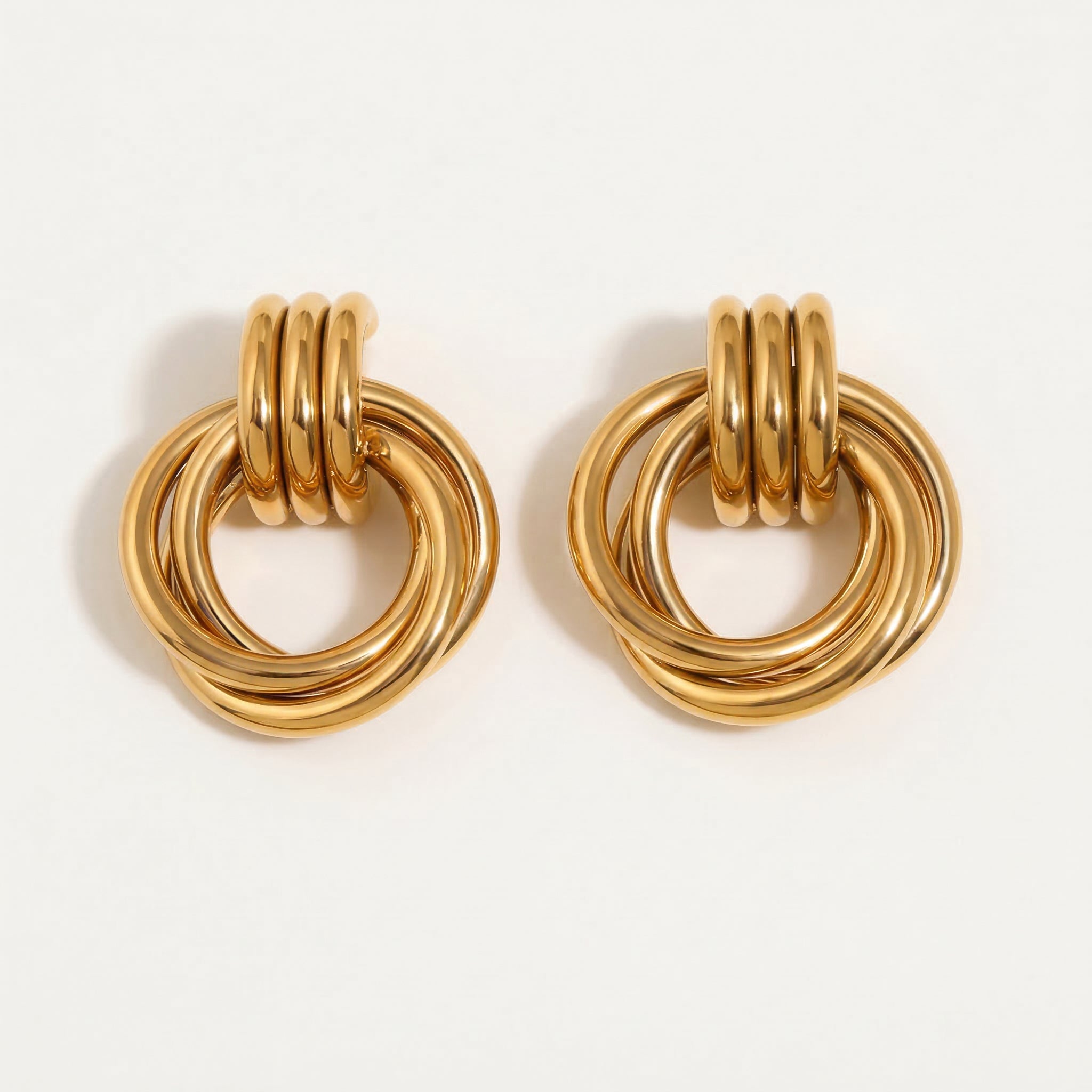 Gold-plated chunky twist earrings