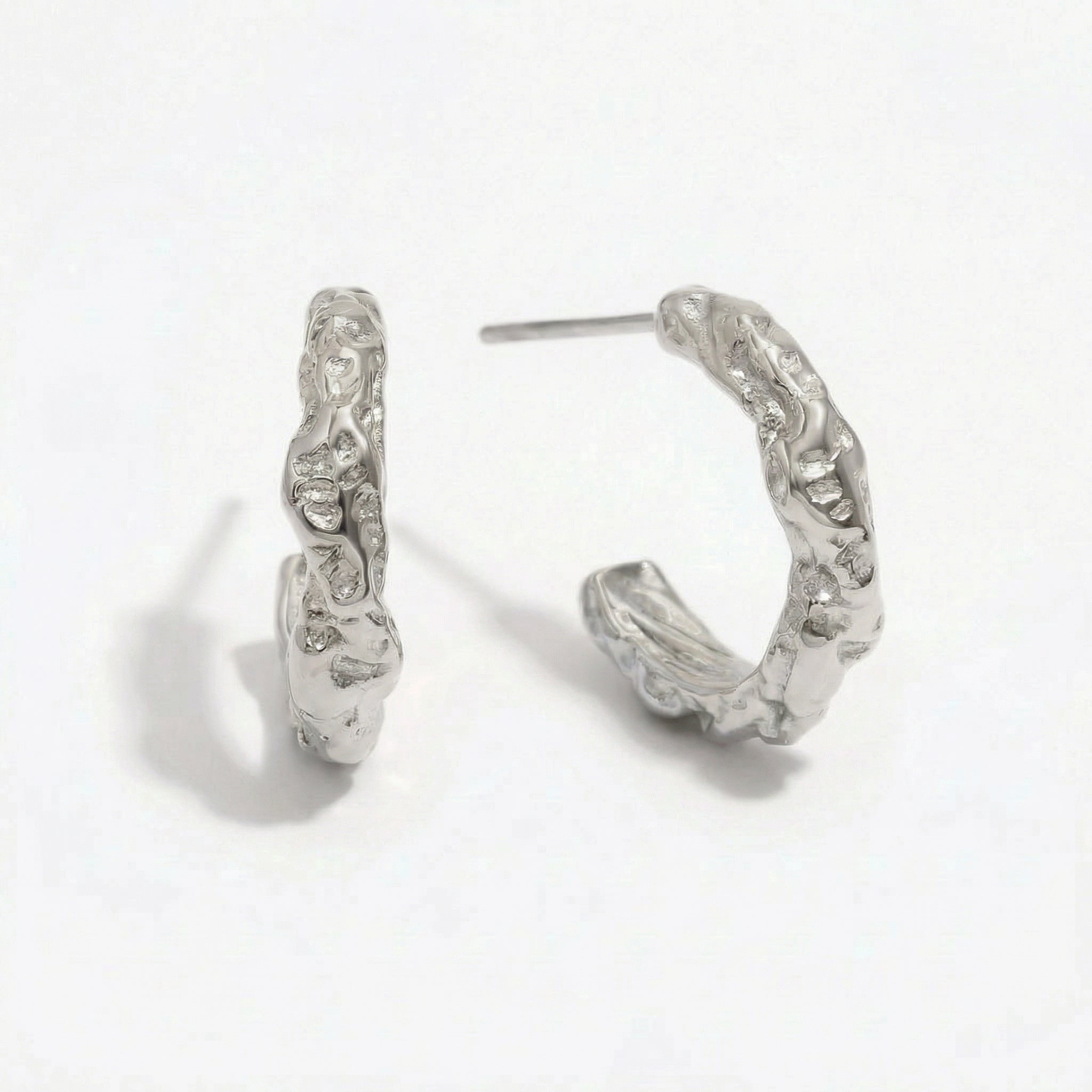 Silver molten hoops