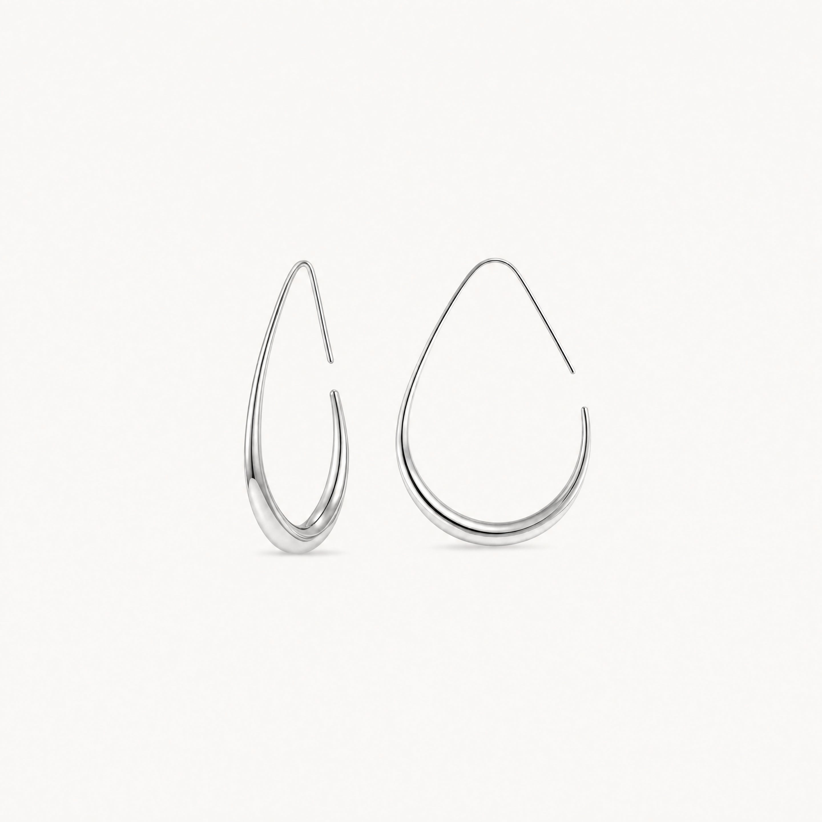 Pear Hoops Small Sølvfarvet