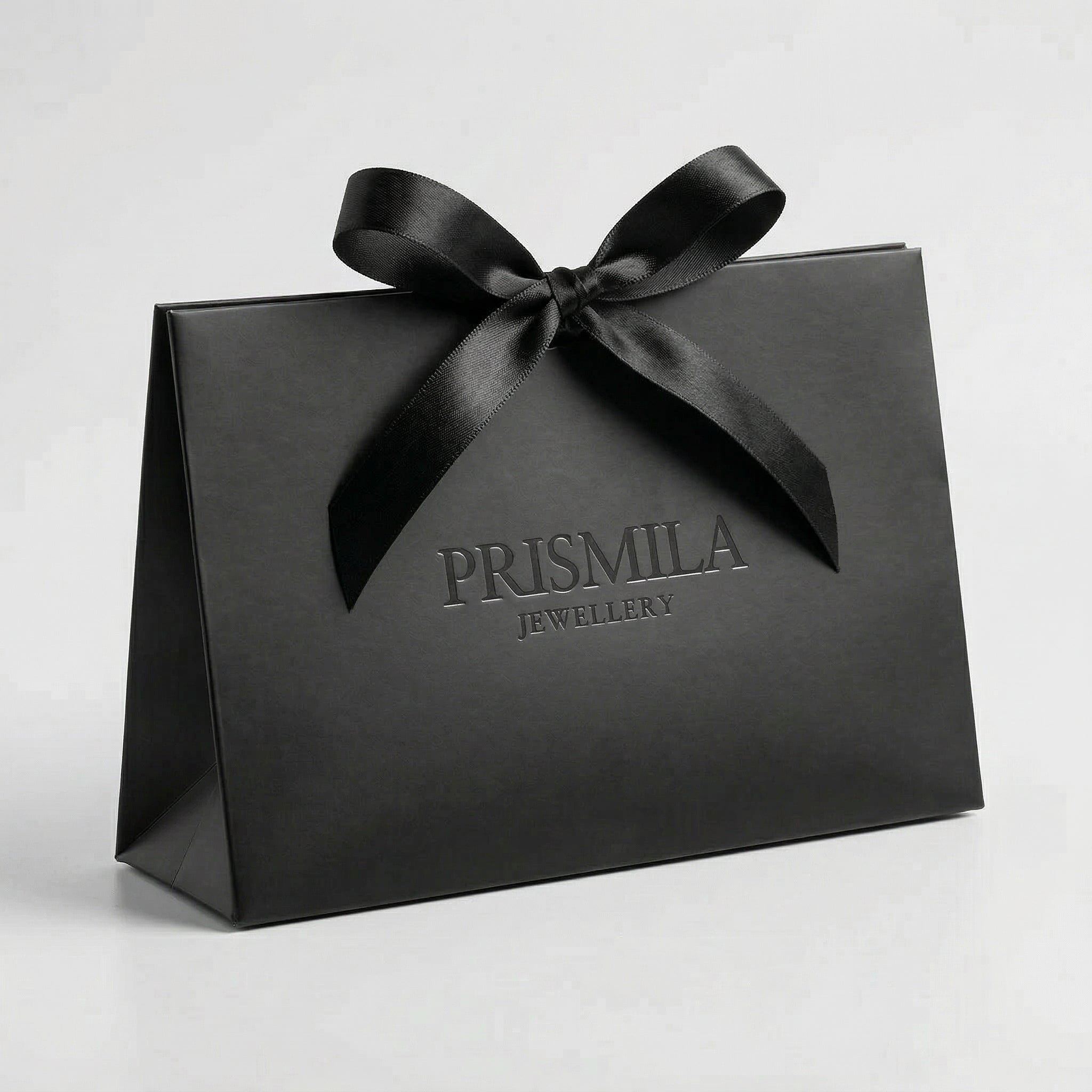 Accessory black gift box with ribbon