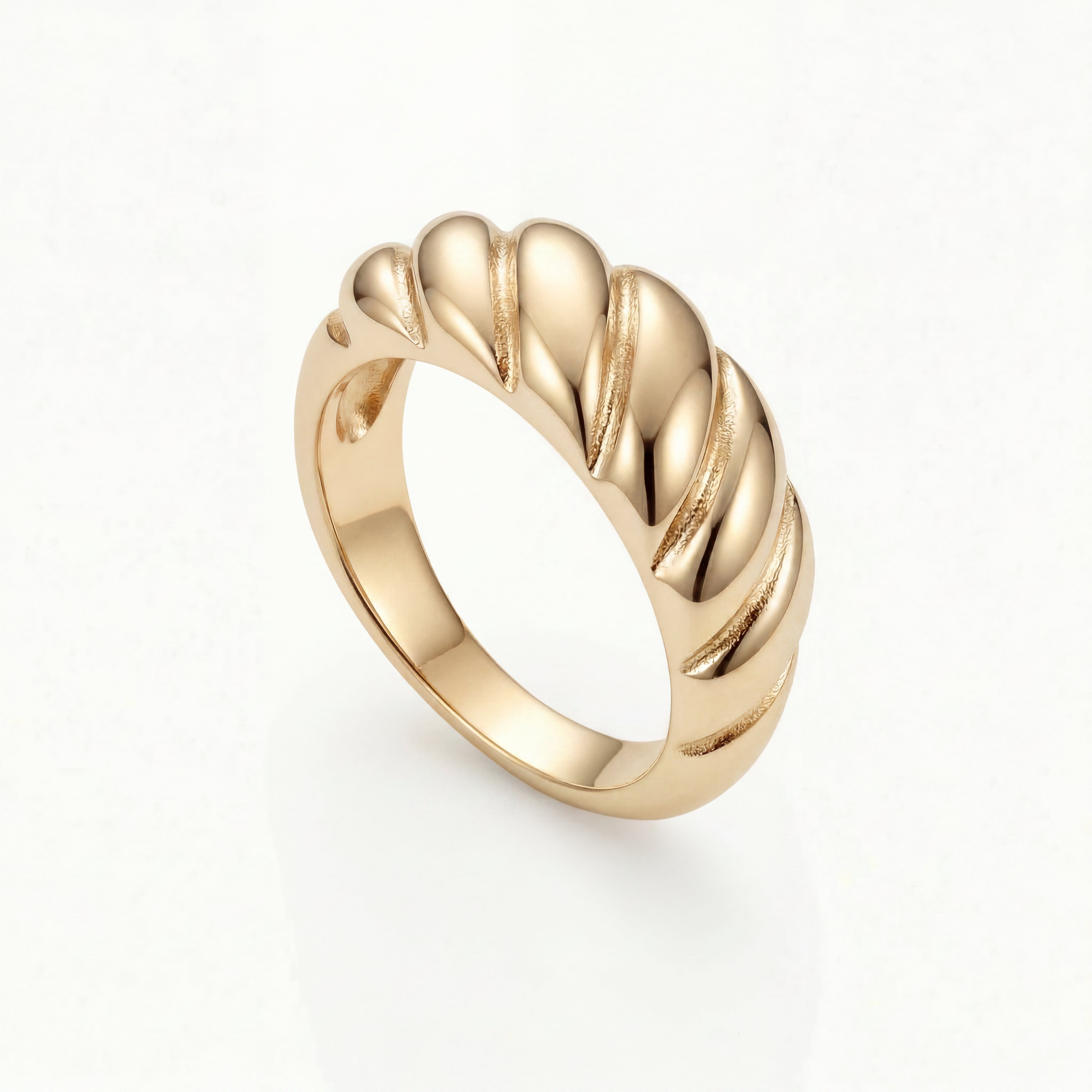 Twisted Dome Ring Guldbelagt