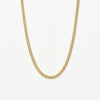 Gold-plated herringbone chain necklace on a white background