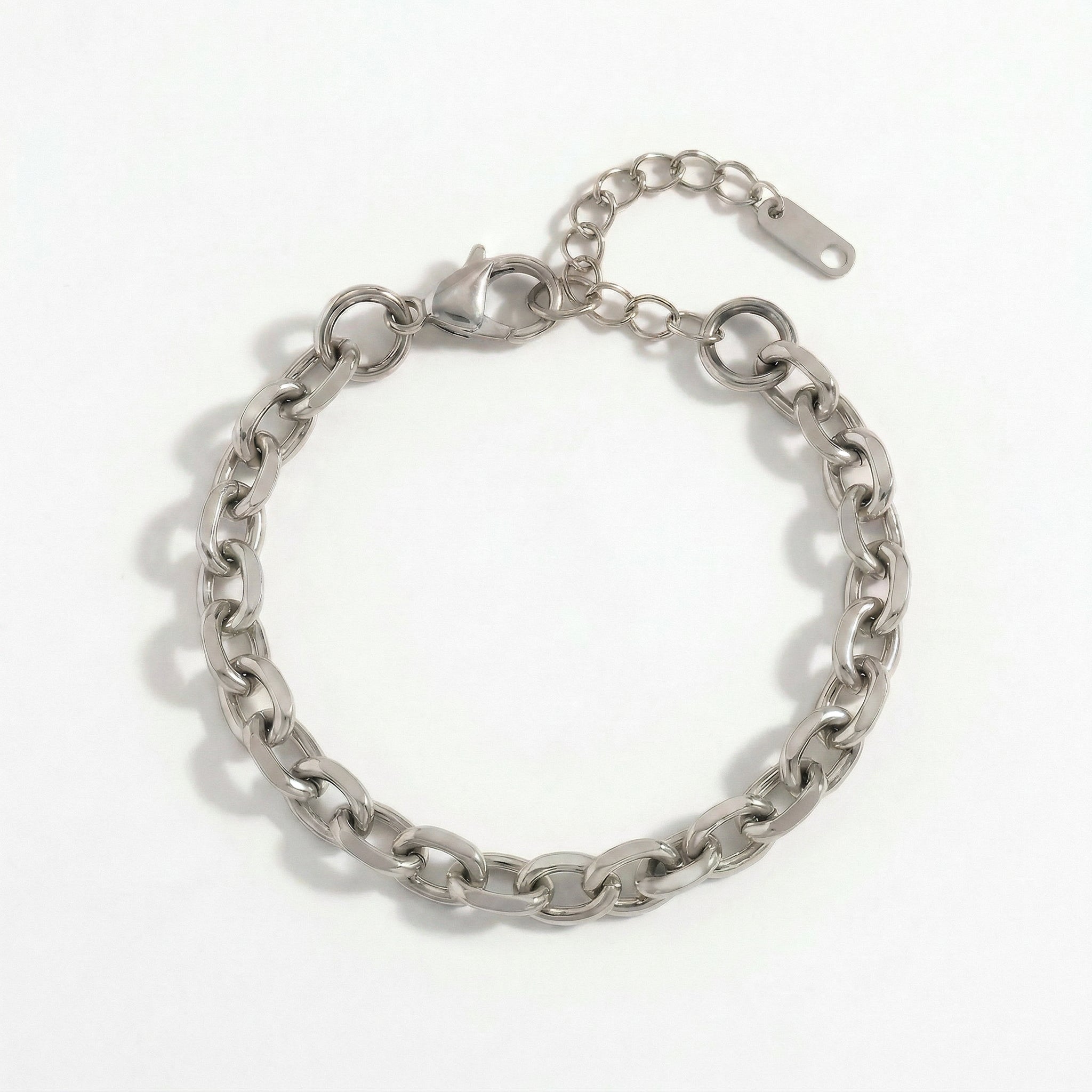 Chunky Cable Chain Armbånd Sølvfarvet
