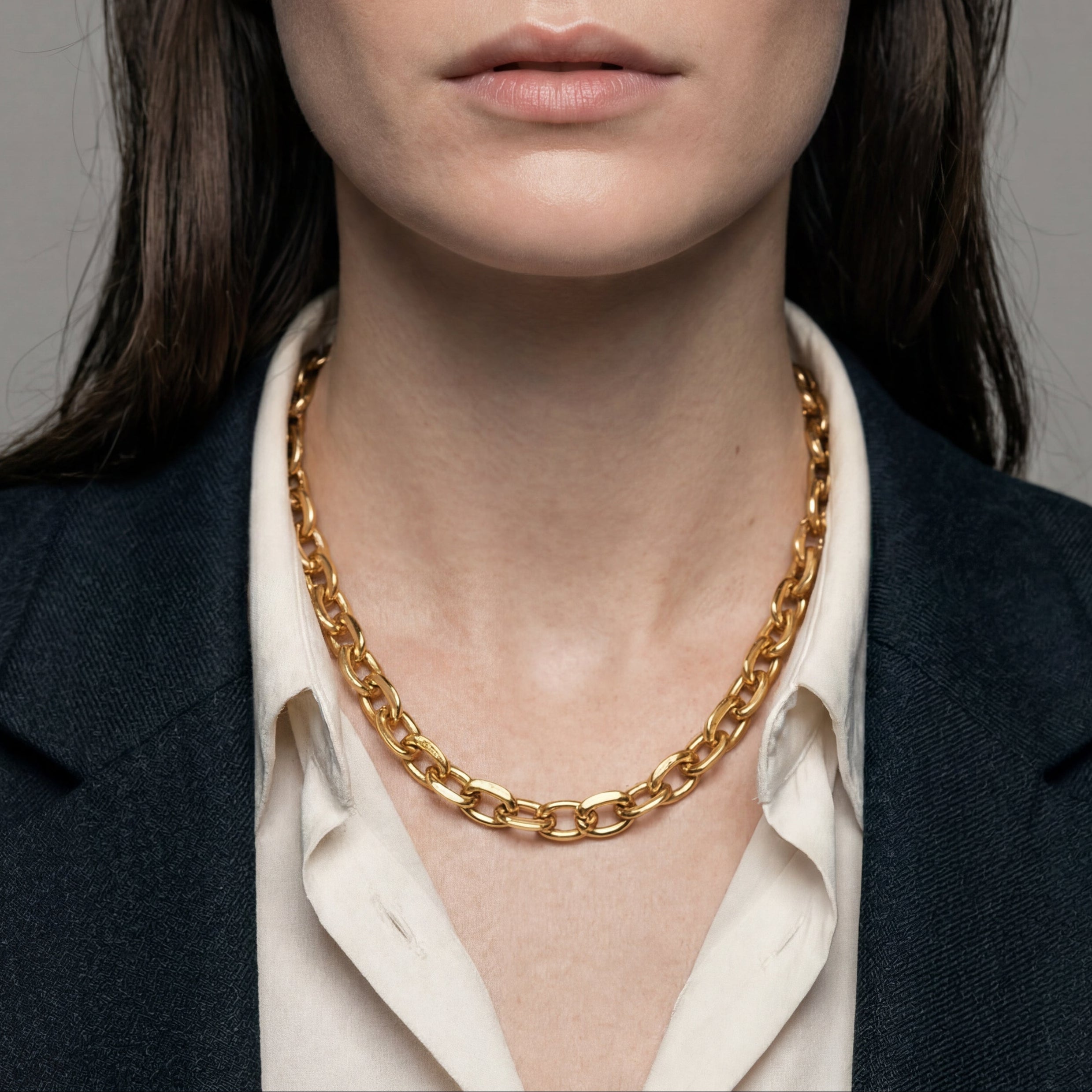 Chunky Cable Chain Halskæde Guldbelagt