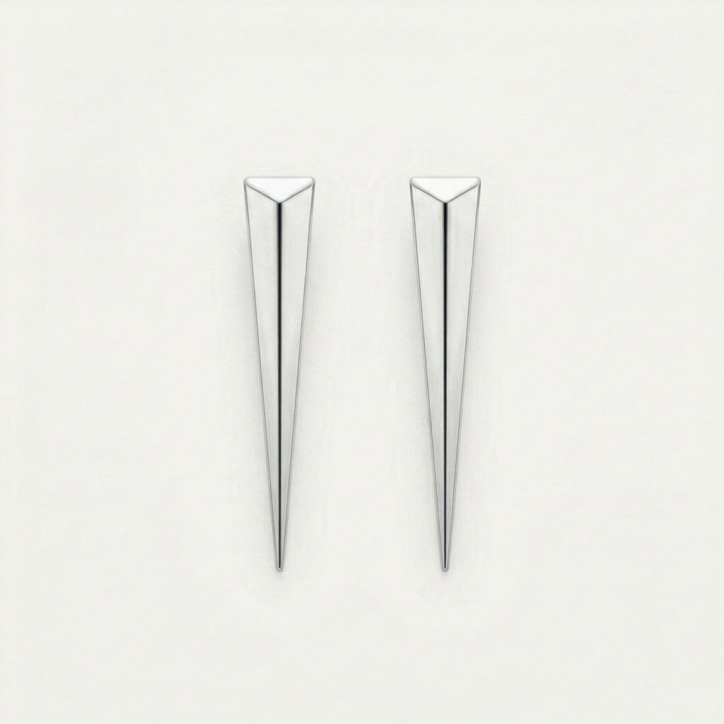 Chunky Dagger Ørering Sølvfarvet