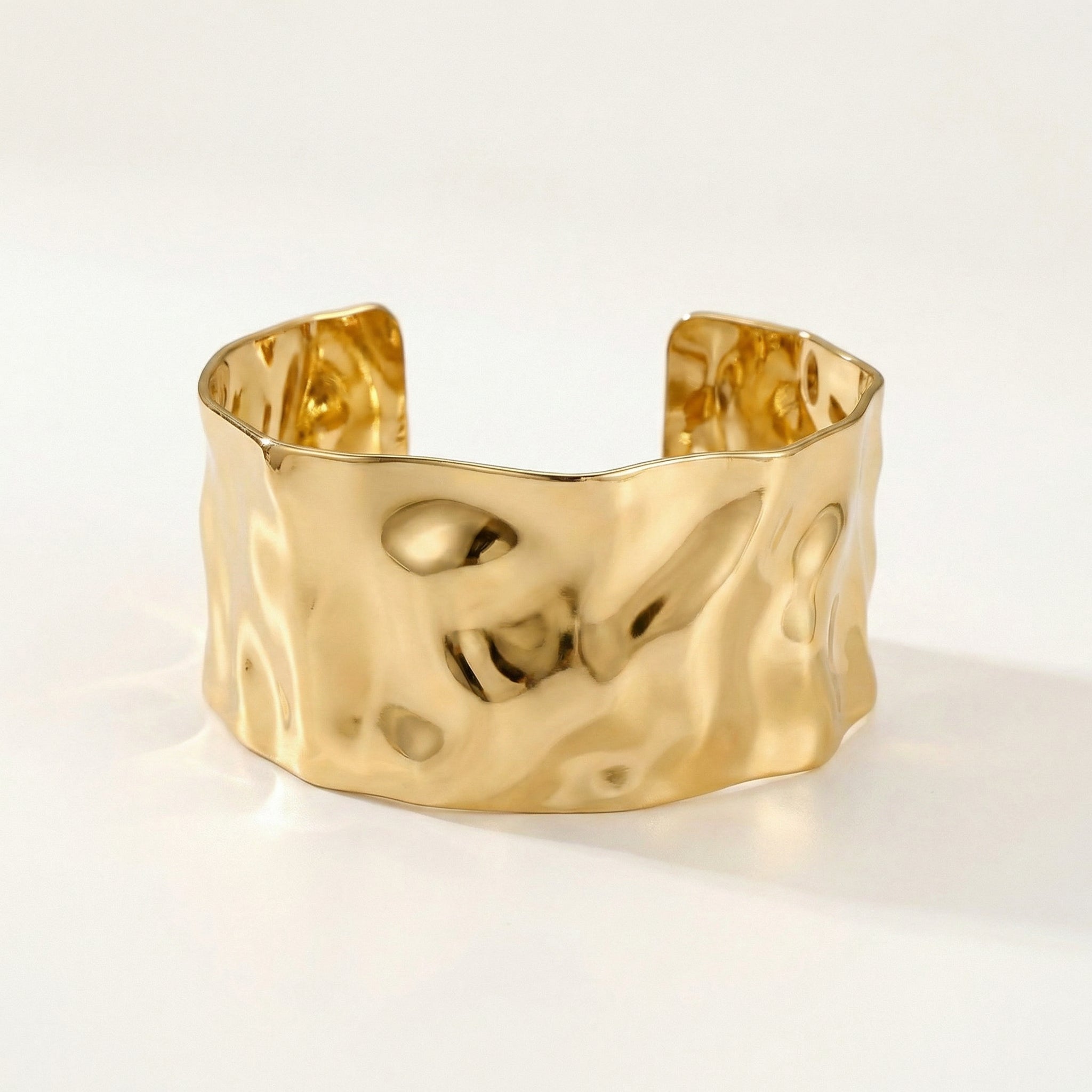 Chunky Molten Bangle Guldbelagt