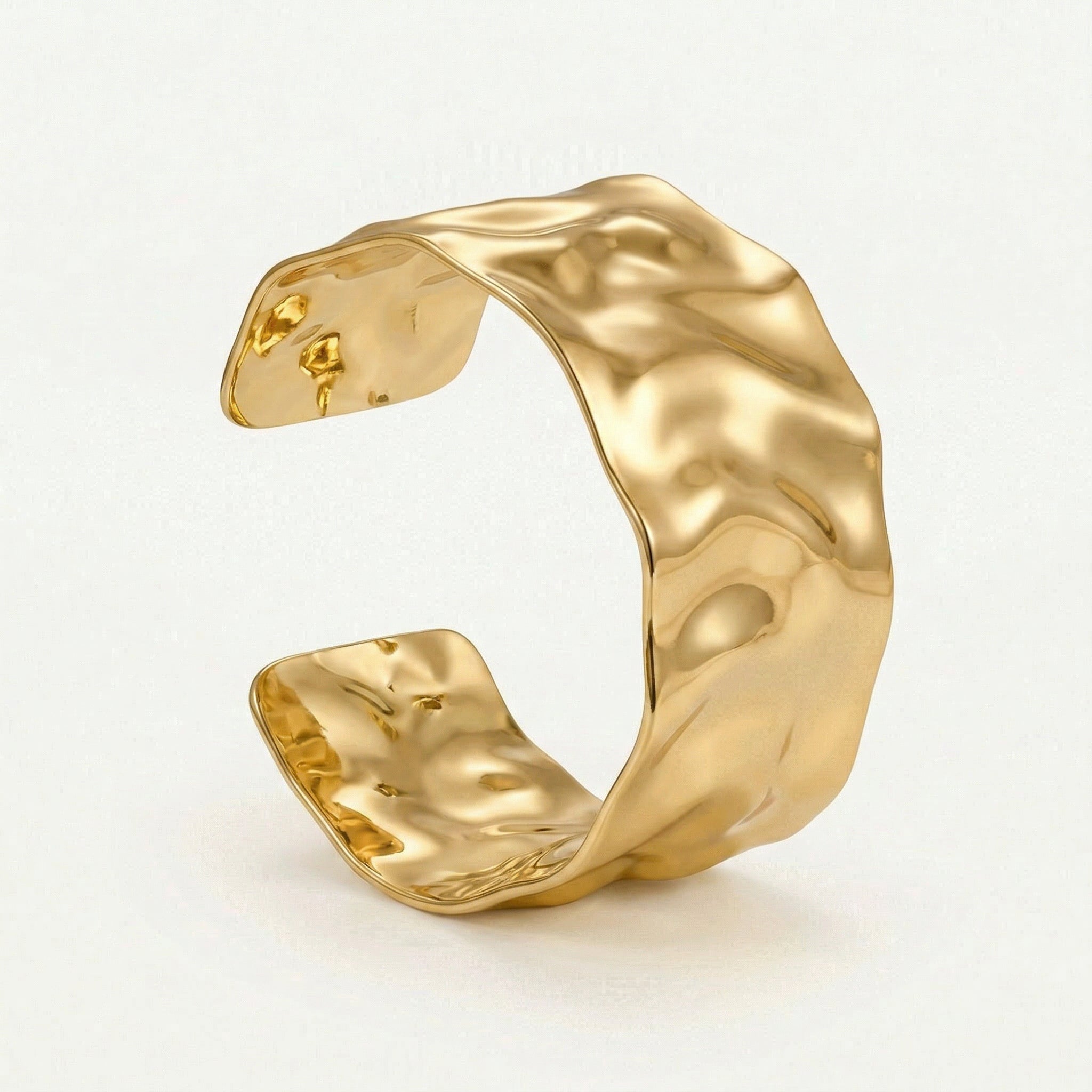 Chunky Molten Bangle Guldbelagt