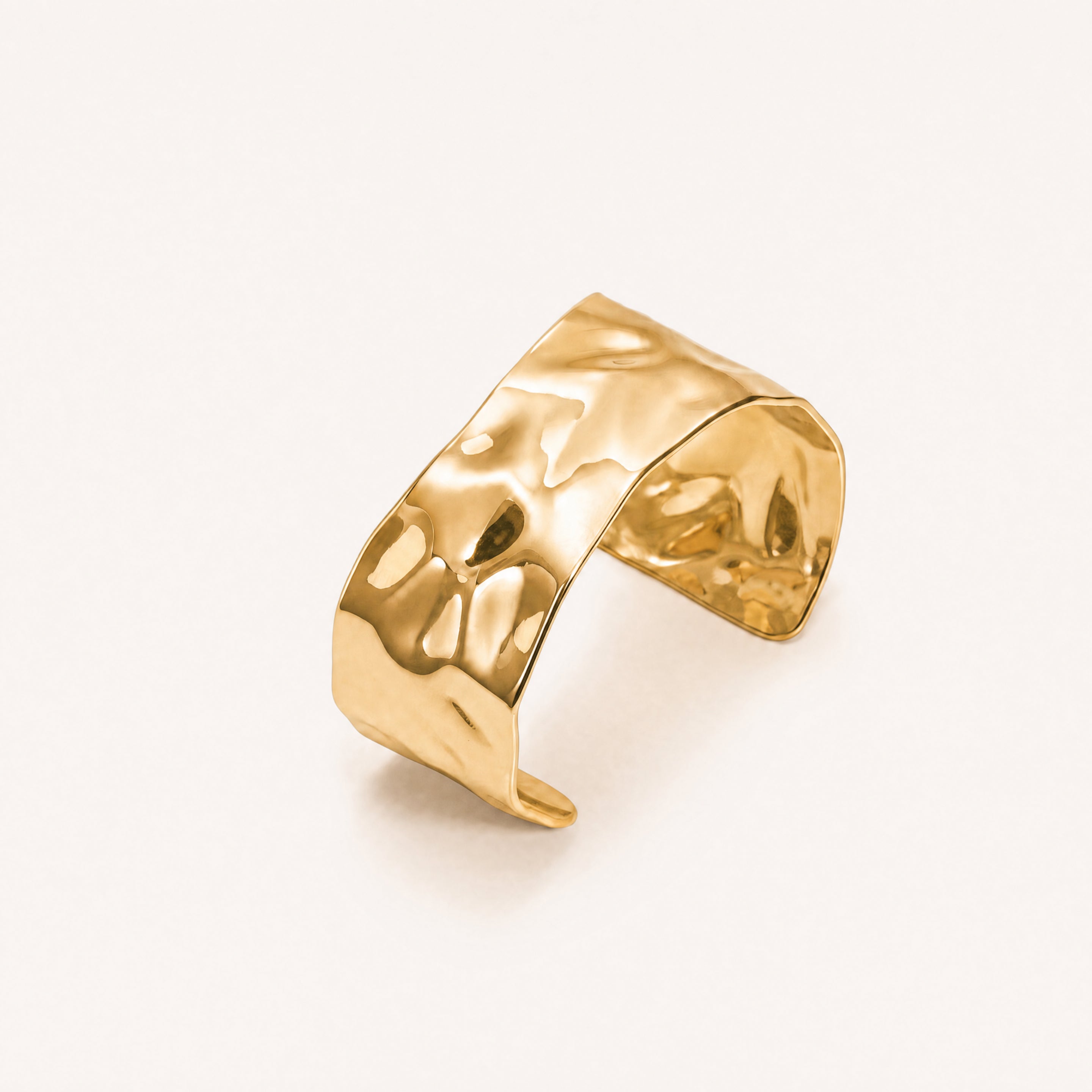 Chunky Wave Bangle Guldbelagt