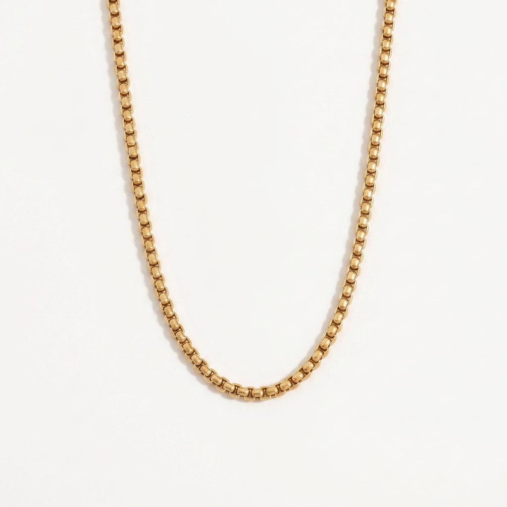 Classic Box Chain Halskæde Guldbelagt