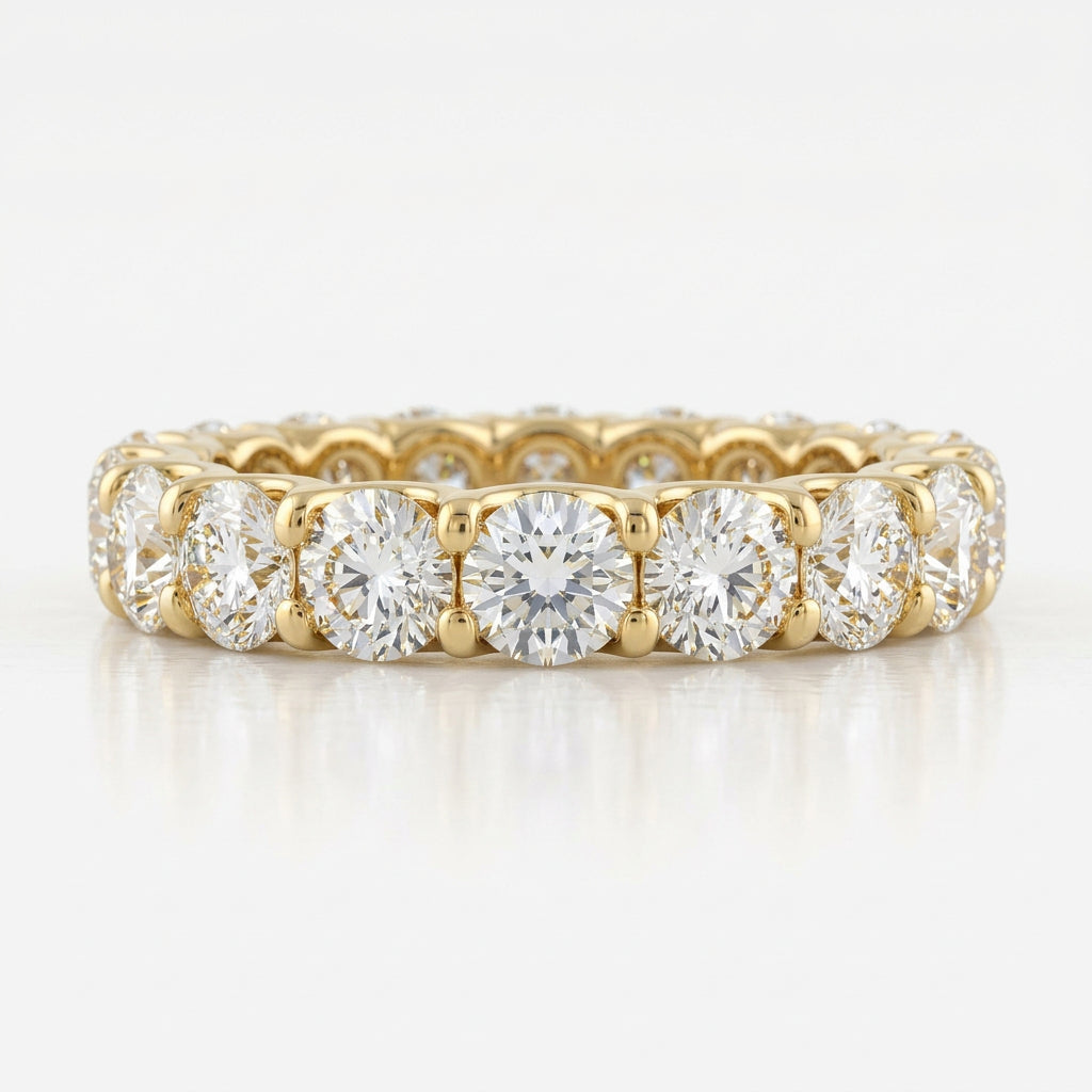 Gold-plated close-up of ring's crystals and gold