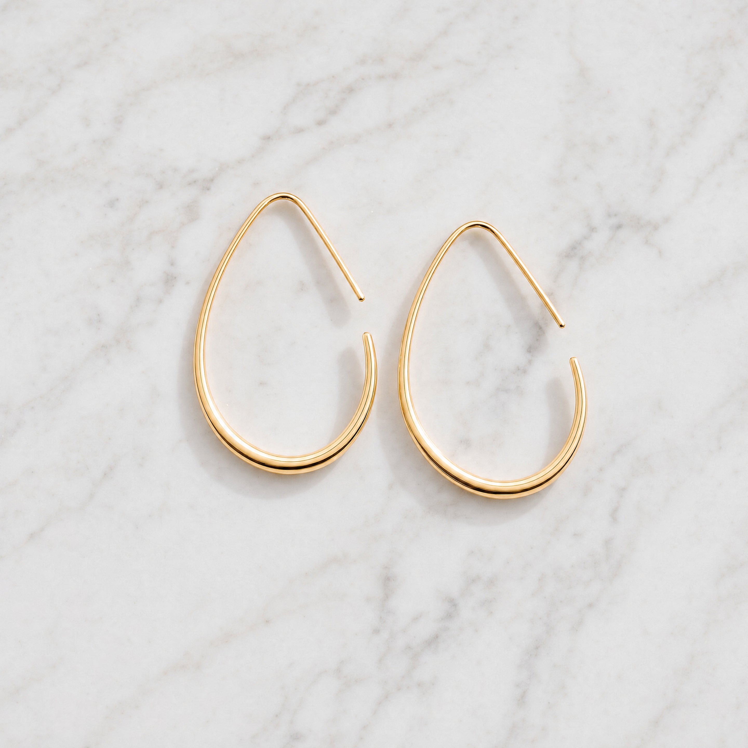 Pear Hoops Large Guldbelagt