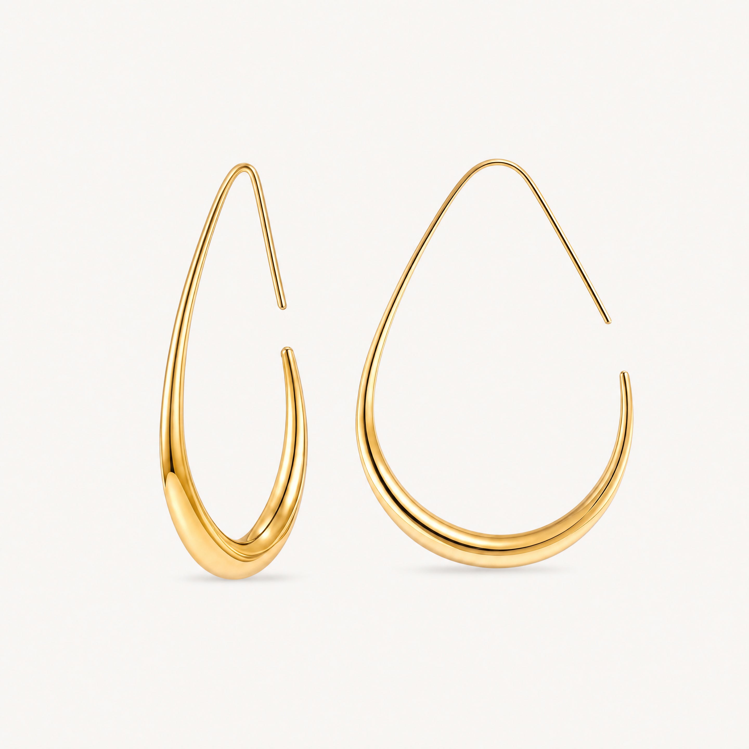 Pear Hoops Large Guldbelagt
