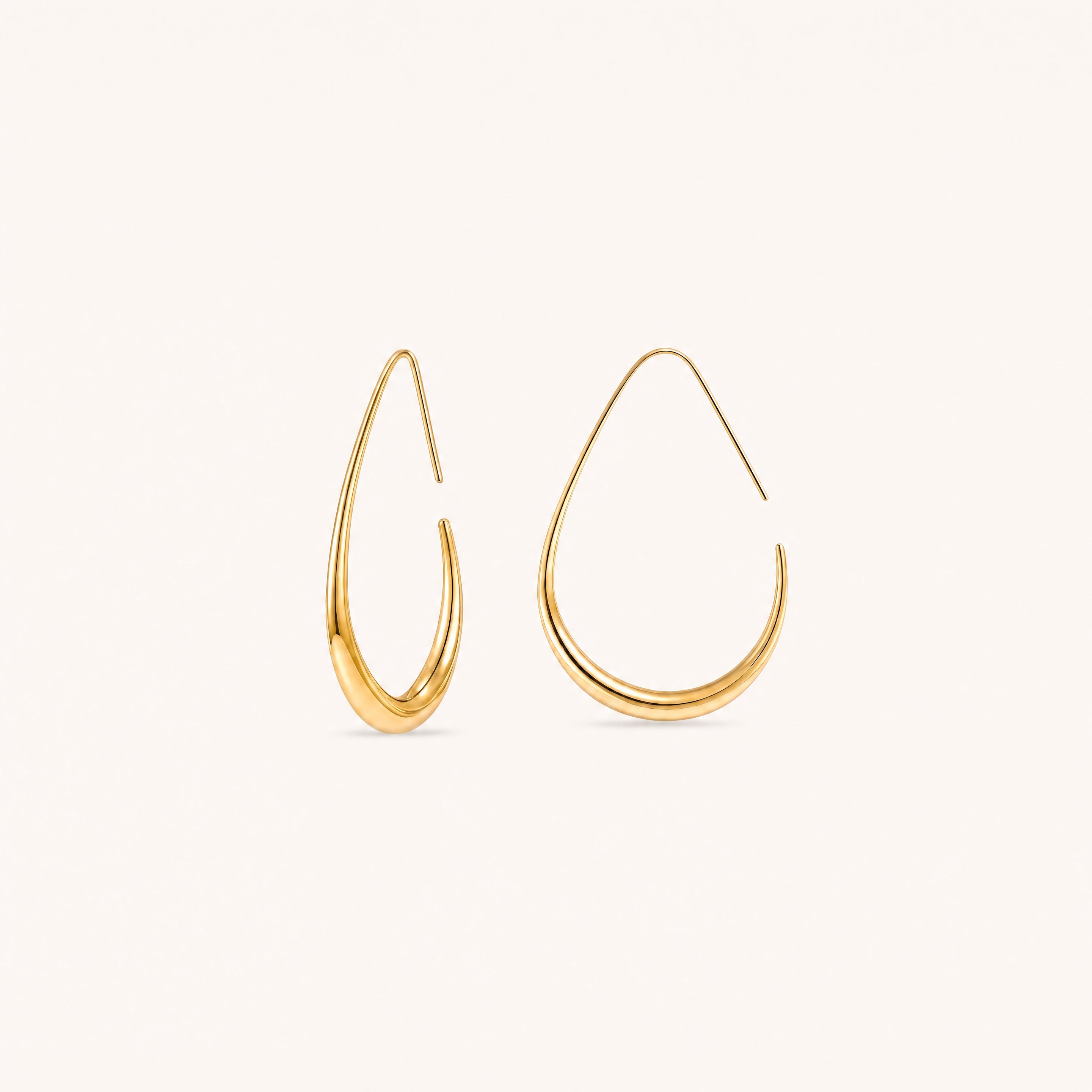 Pear Hoops Small Guldbelagt