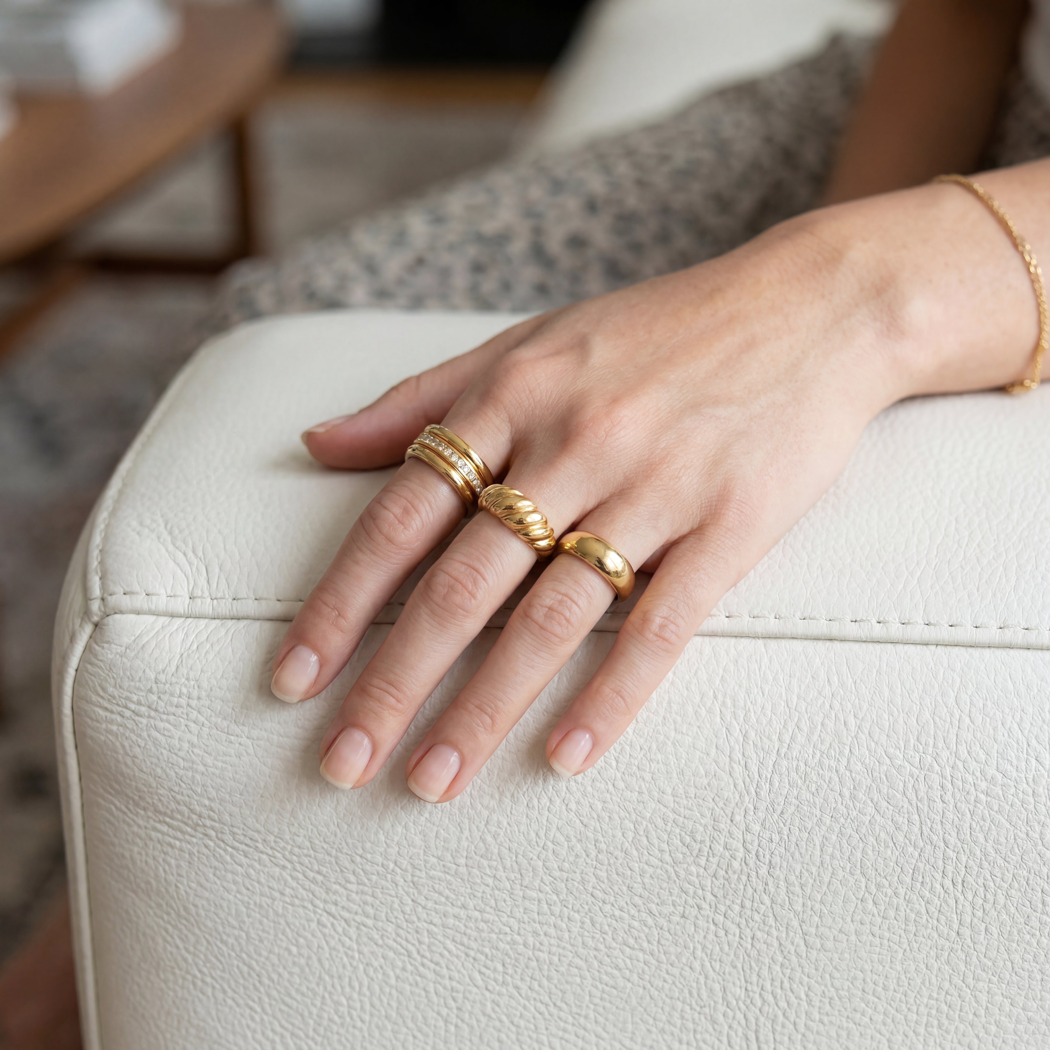 Twisted Dome Ring Guldbelagt